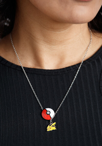 Pokemon Pokeball & Pikachu Charm Necklace Pokemon Pokeball & Pikachu Charm Necklace Image 1