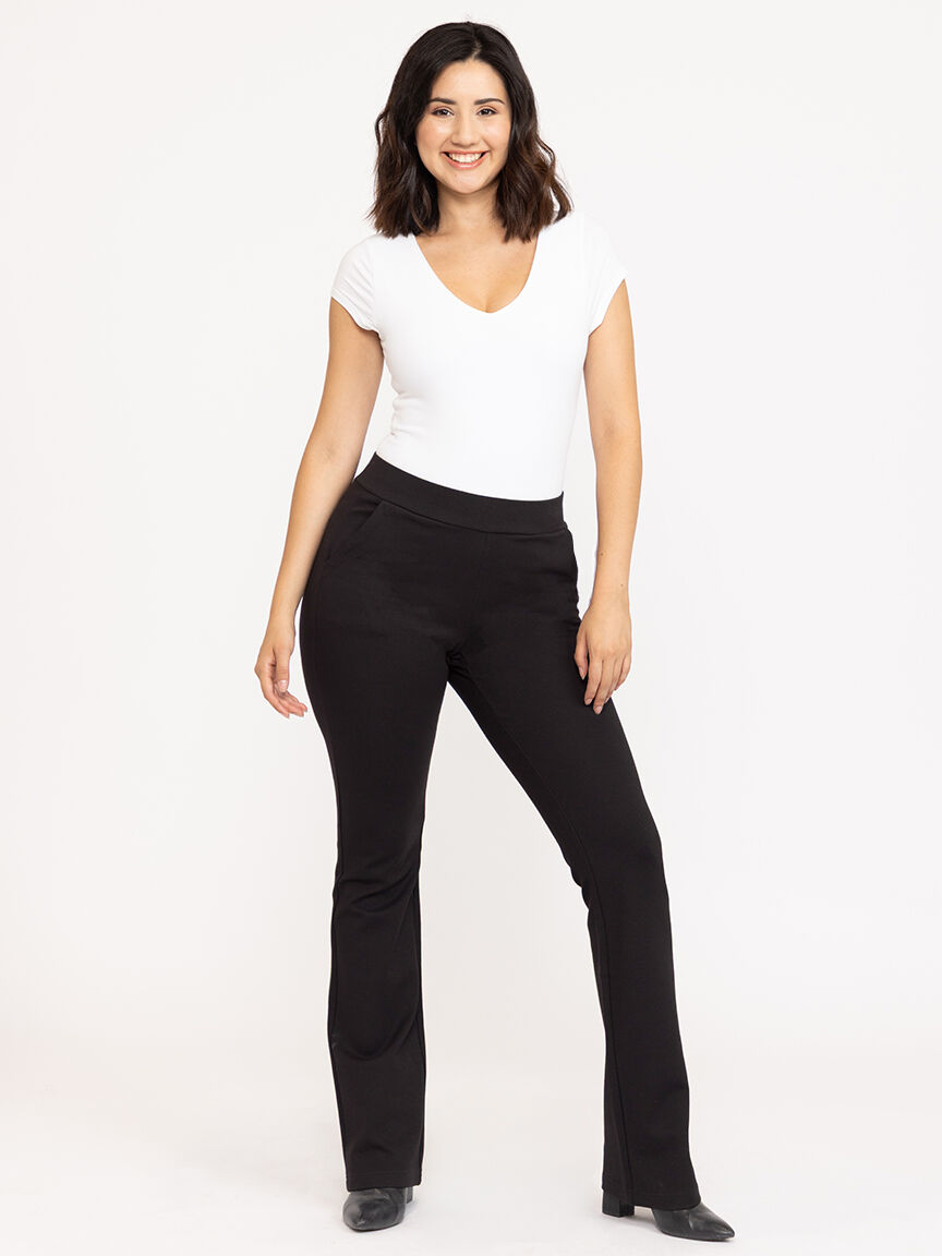 Women's  Black Pull-on Ponte Boot Cut Pant