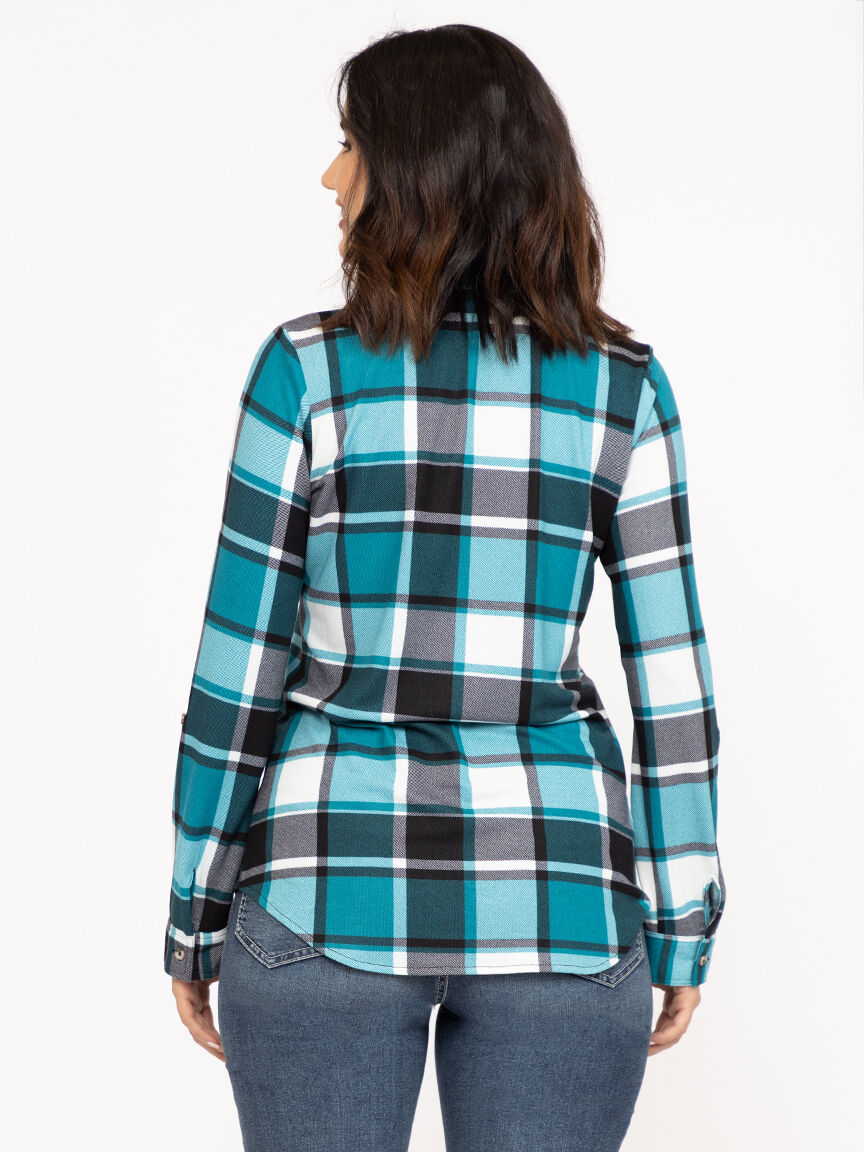 Women's Knit Plaid Hoodie