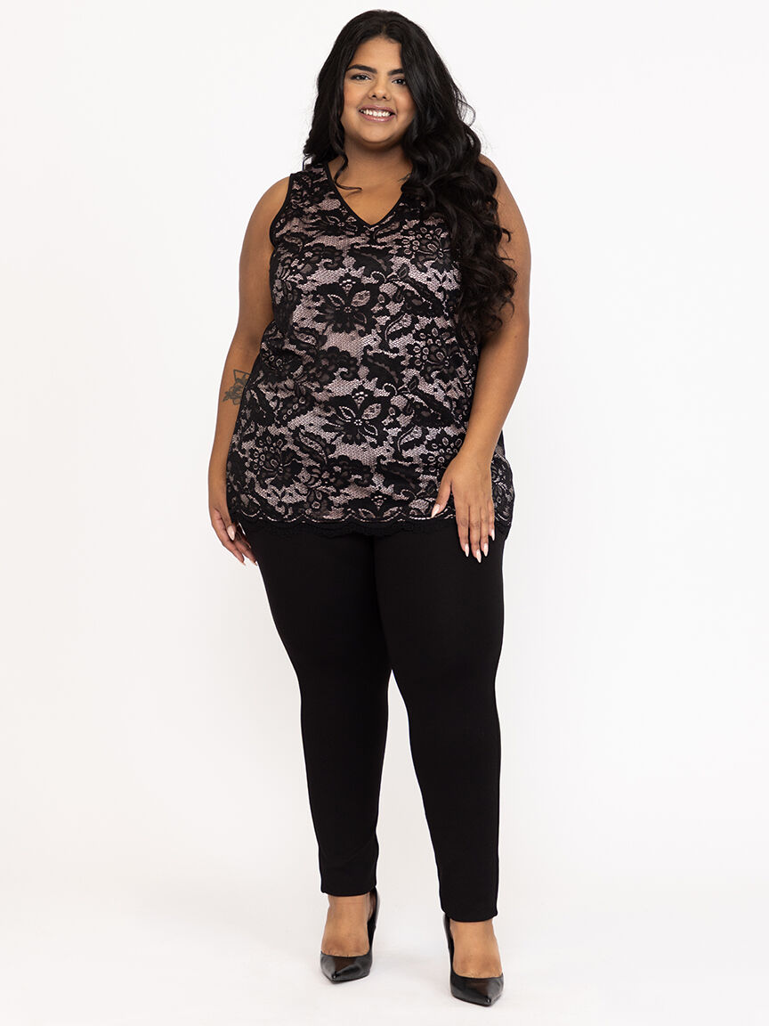 Women's Lace Overlay Tank Top