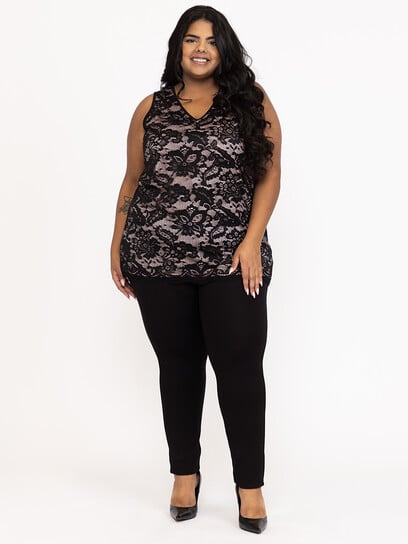 Women's Lace Overlay Tank Top Women's Lace Overlay Tank Top