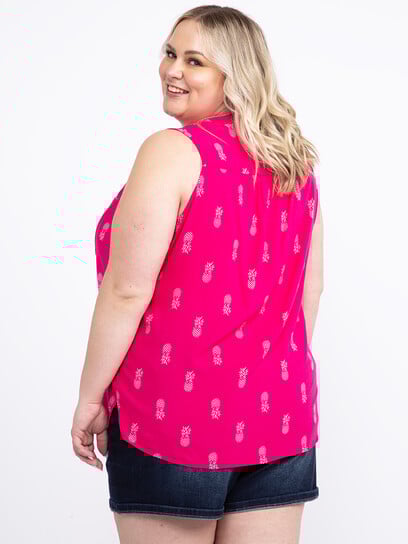 Women's Half Button Sleeveless Shirt Women's Half Button Sleeveless Shirt