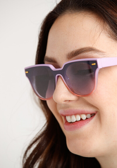 Women's Purple Flat Lens Wayfarer Image 4