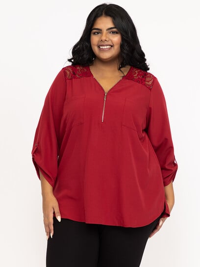 Women's Half Zip Blouse Women's Half Zip Blouse