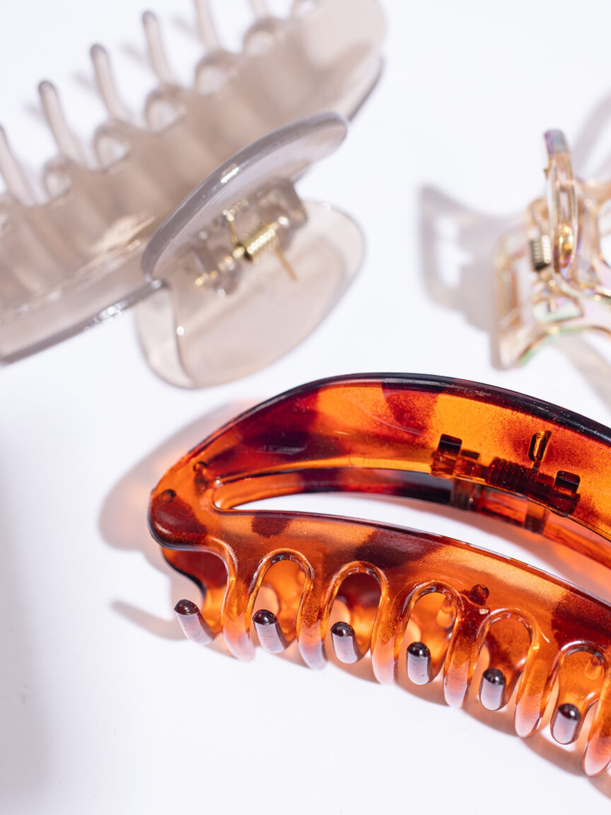 3Pk Medium Hair Claw