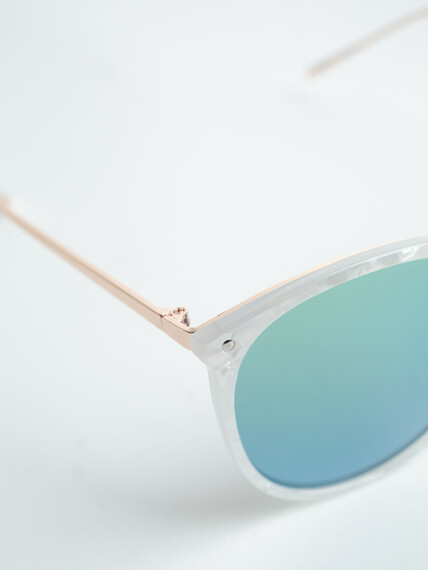 Women's White Shell Sunglasses Image 3