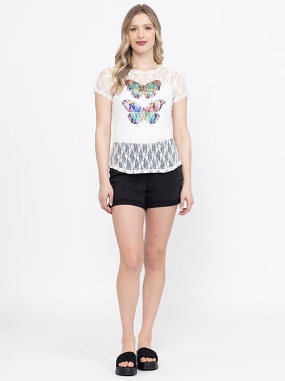 Women's Butterfly Lace Tee Women's Butterfly Lace Tee
