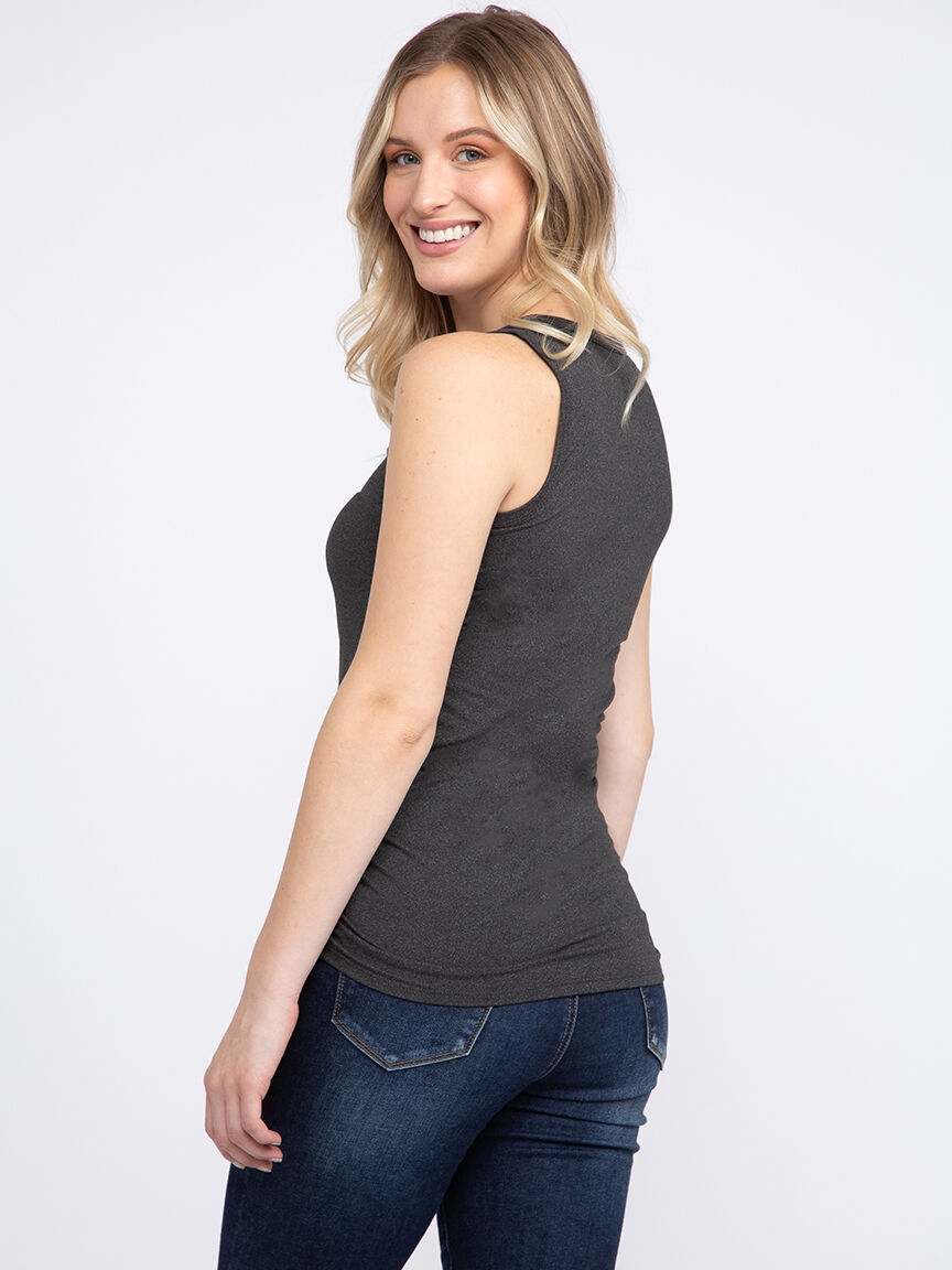 トップス W Face Tank Top (black) Boxy tank top | Tank top | Black | Woman | Vagabond