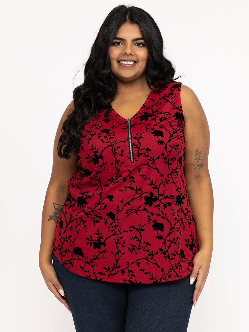 Women's Flocked Mesh Tank