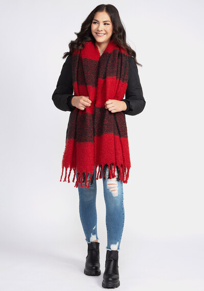 Women's Buffalo Plaid Fringe Scarf Women's Buffalo Plaid Fringe Scarf Image 2