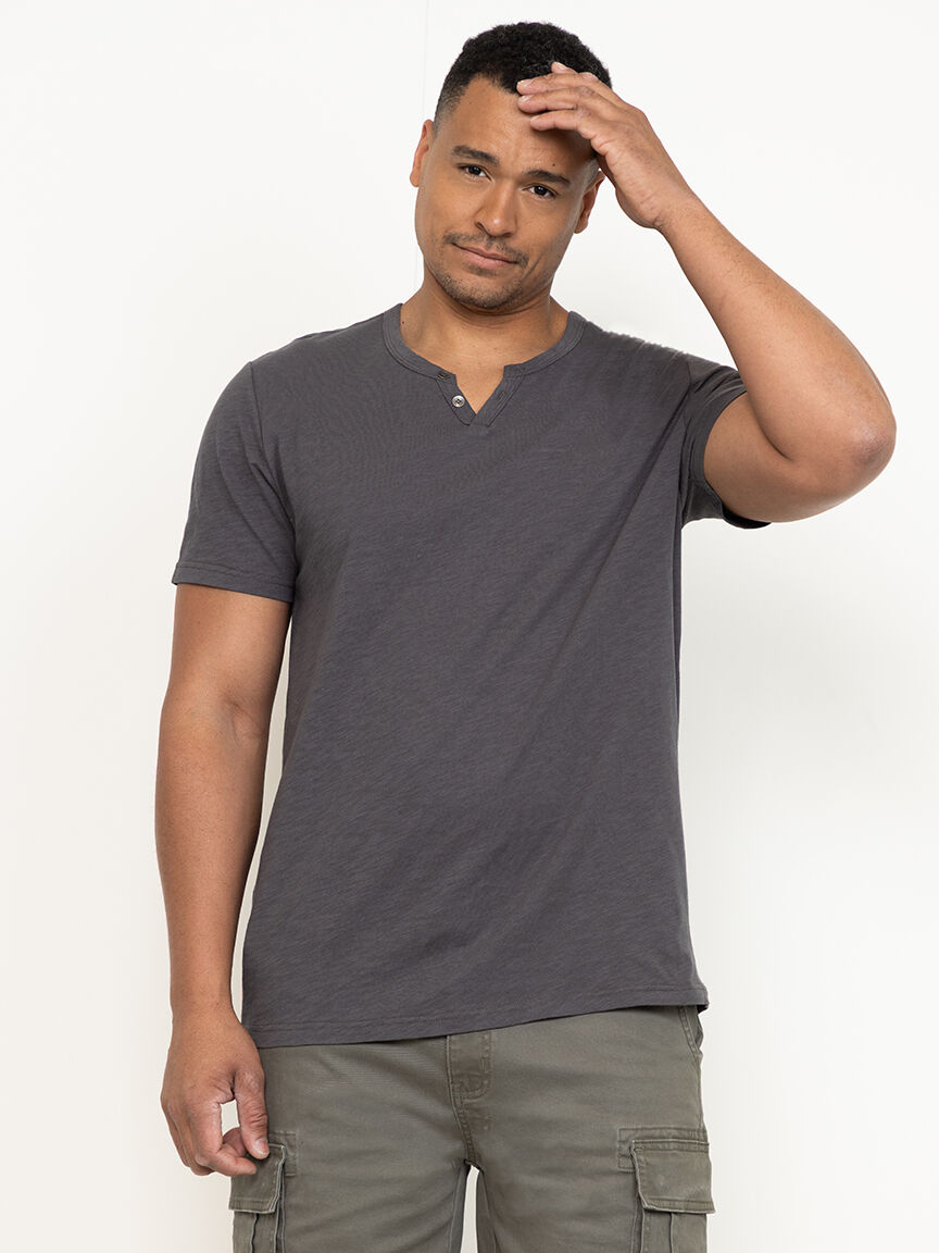 Men's Slub Notch Henley
