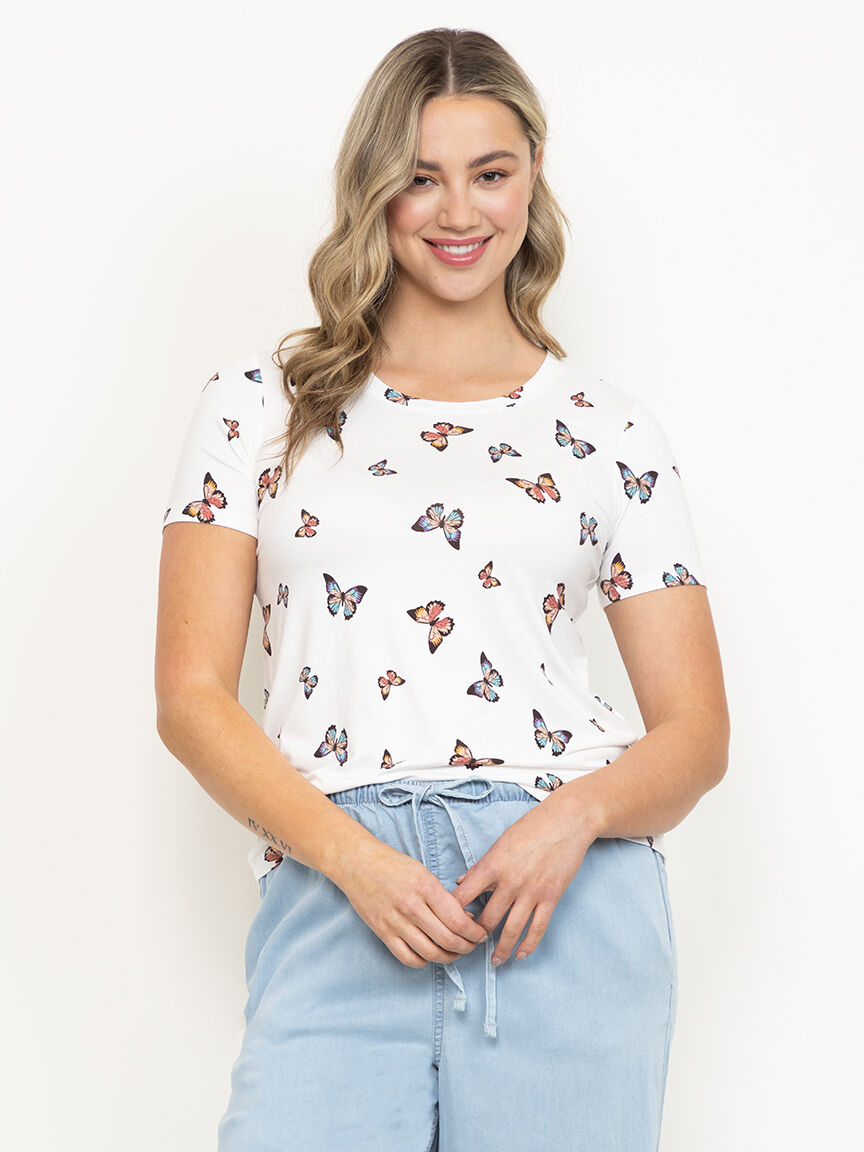 Women's Butterfly Crew Neck Tee