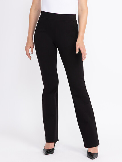 Women's  Black Pull-on Ponte Boot Cut Pant Women's  Black Pull-on Ponte Boot Cut Pant Image 2