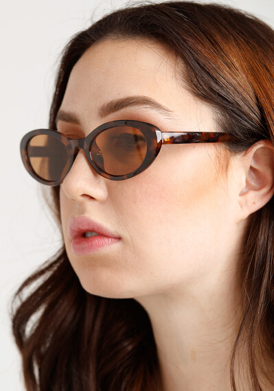 Women's Tort Oval Frame Sunglasses Image 3