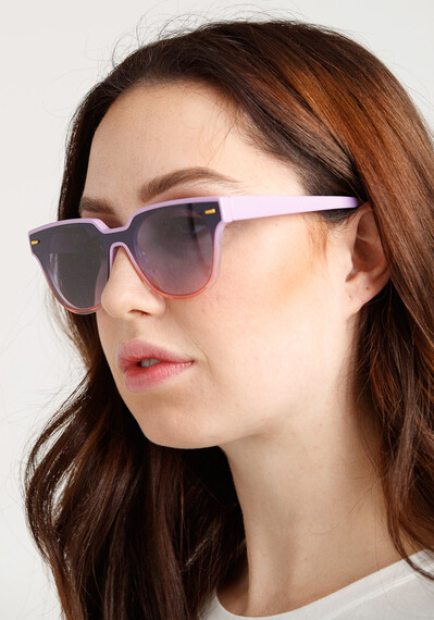 Women's Purple Flat Lens Wayfarer Image 3