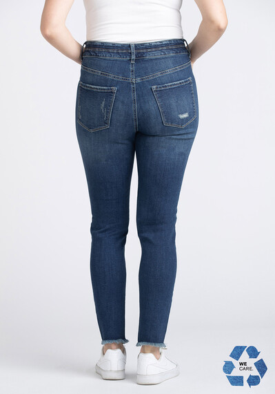 Women's High Rise 2 Button Destroyed Ankle Skinny Women's High Rise 2 Button Destroyed Ankle Skinny Image 2