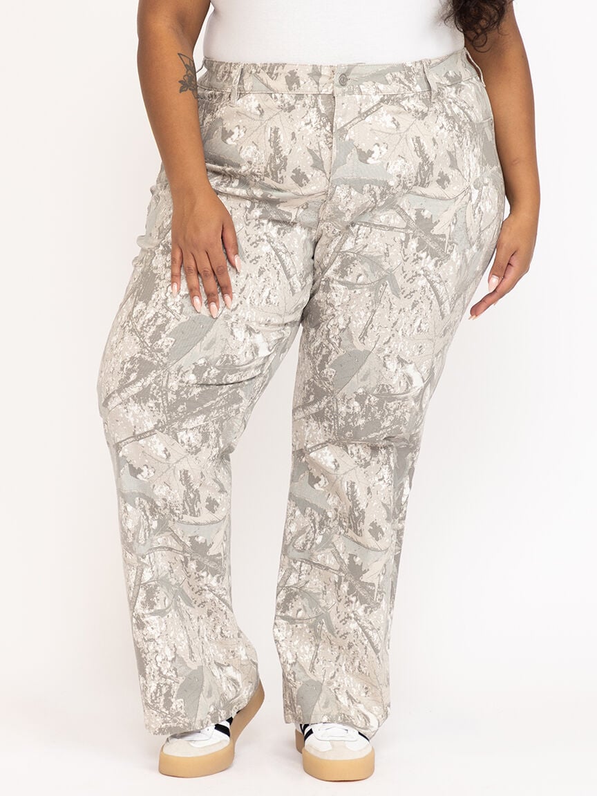 Women's Plus Camo Canvas Wide Leg Pant