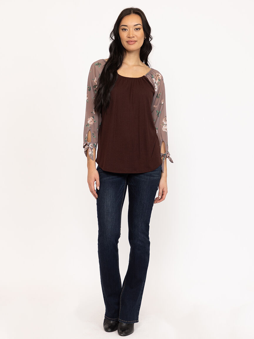 Women's Floral Sleeve Top