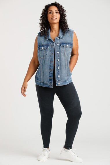 Women's Oversized Denim Vest Image 3