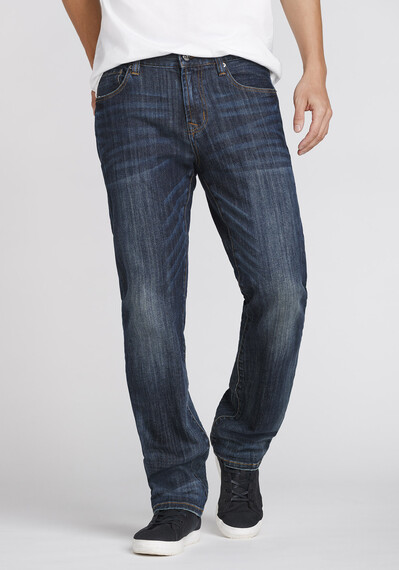Men's Dark Wash Slim Straight Jeans Image 1