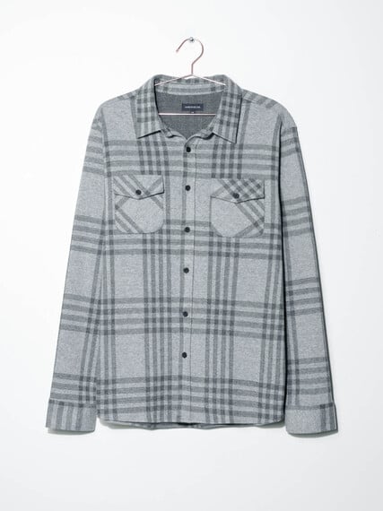 Men's Brushed Knit Plaid Shirt Image 5