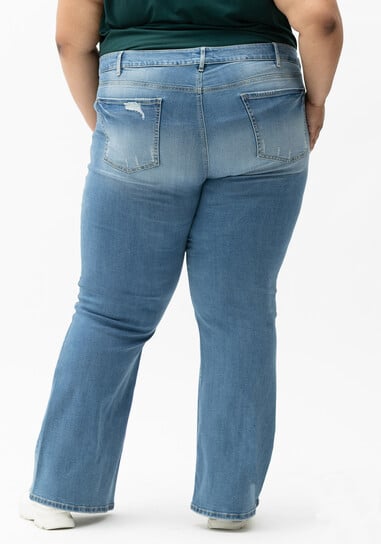Women's Plus Low Rise Destroyed Flare Jeans