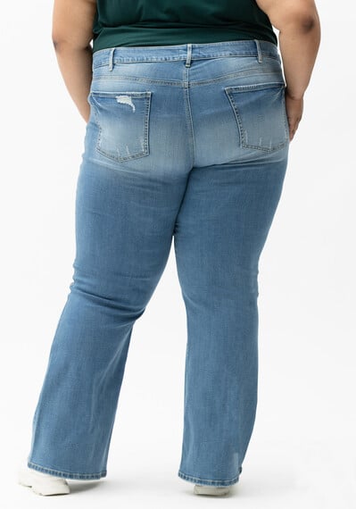 Women's Plus Low Rise Destroyed Flare Jeans Image 4