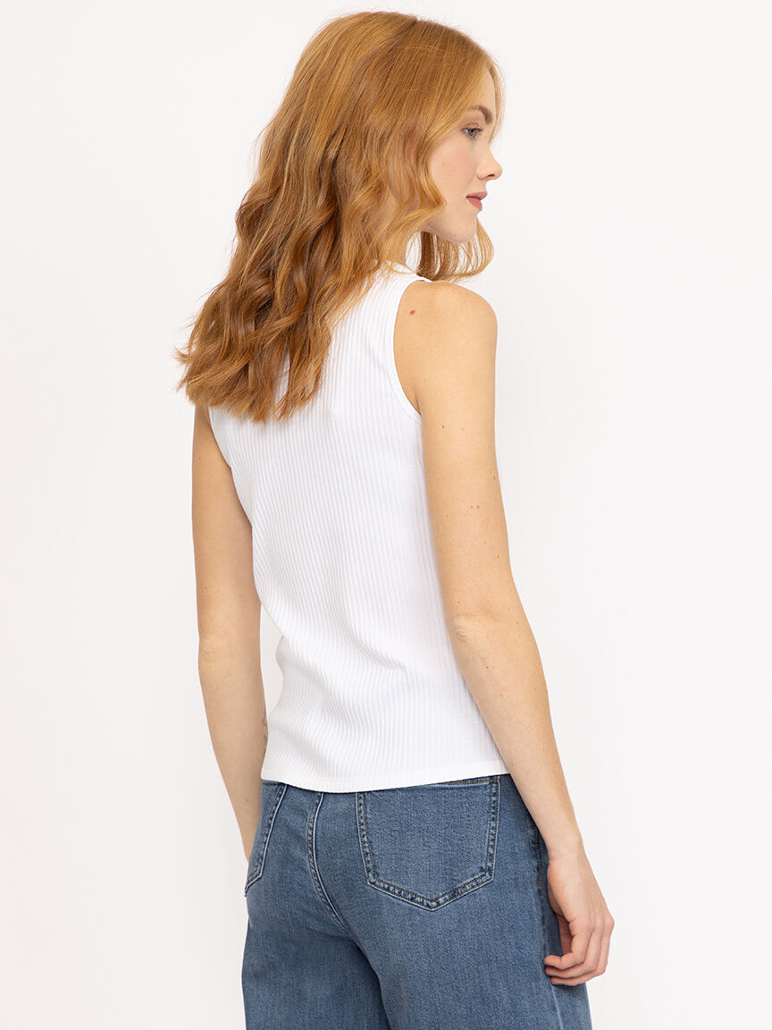 Women's Rib Button Front Tank