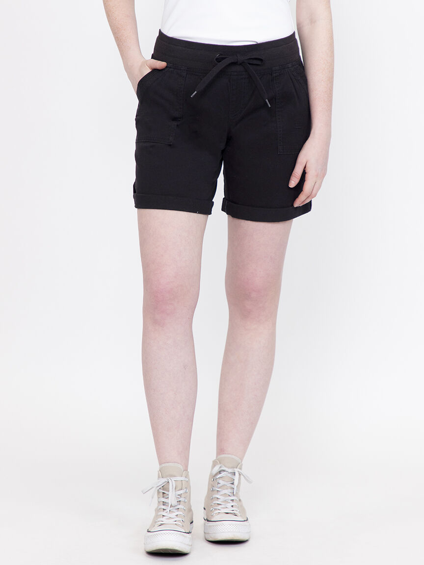 Women's Knit Waist Twill Utility Bermuda Short