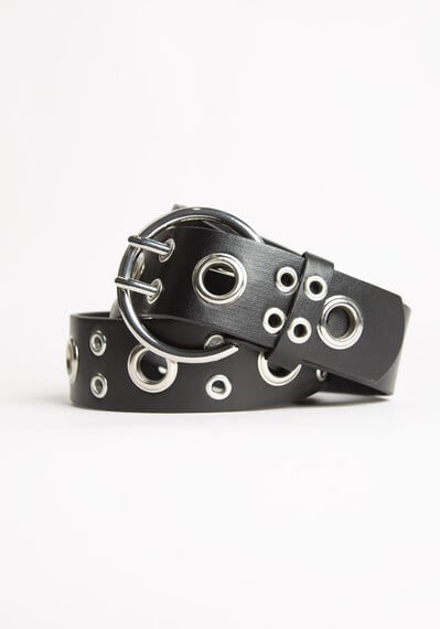 Women's Black Grommet Belt Women's Black Grommet Belt Image 3