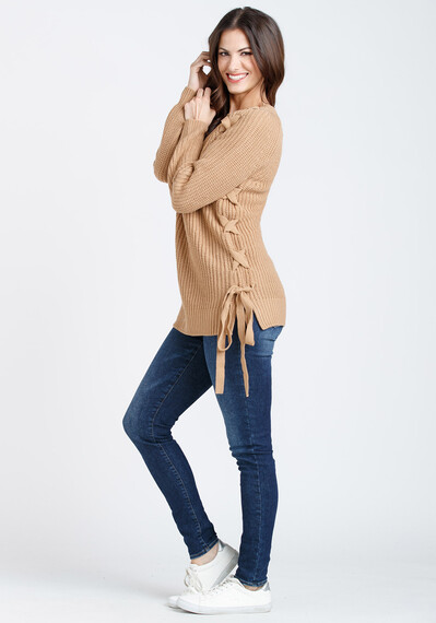 Women's Side Lace Up Sweater Image 3