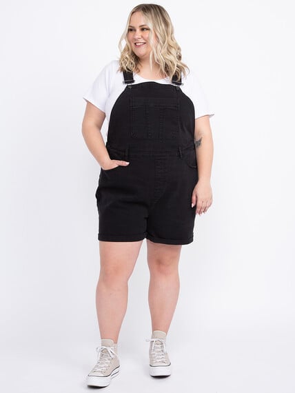 Women's  Cuffed Relaxed Black Denim Shortall Women's  Cuffed Relaxed Black Denim Shortall Image 6