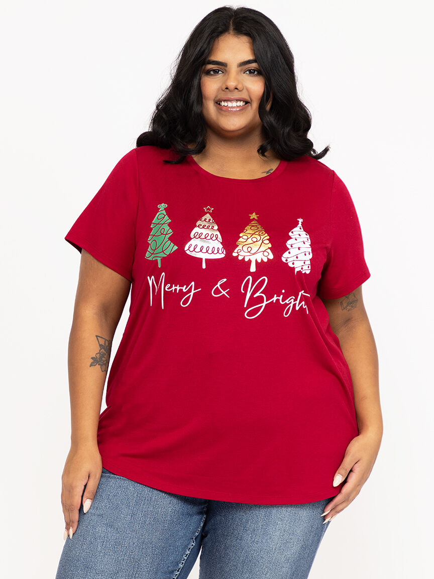 Women's Merry & Bright Crew Neck Tee