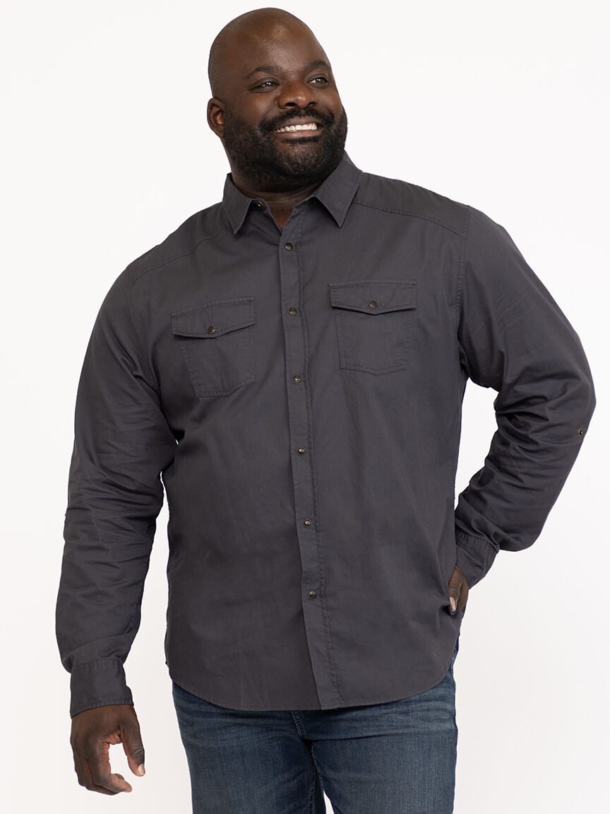 Men's Solid Washed Shirt