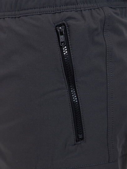 Athletic Grey Nylon Cargo E-Waist Short Athletic Grey Nylon Cargo E-Waist Short
