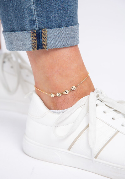 Delicate LOVE Gold Anklet Image 1