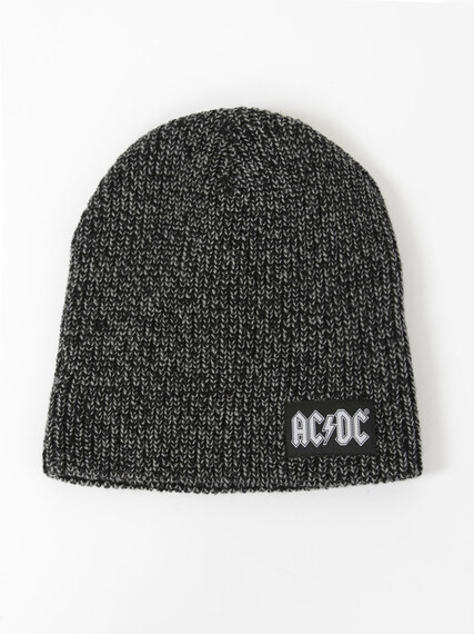 Men's ACDC Patch Rib Knit Beanie Men's ACDC Patch Rib Knit Beanie Image 1