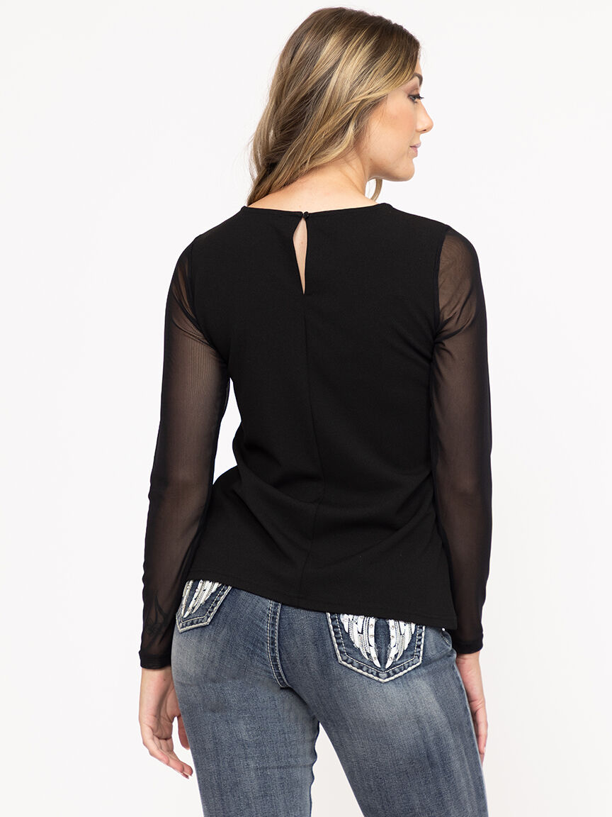 Women's Rhinestone Cut Out Top