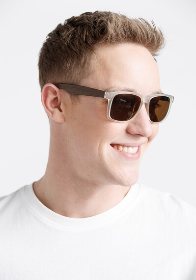 Men's Wood Arm Wayfarer Sunglass Men's Wood Arm Wayfarer Sunglass Image 1
