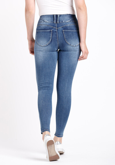 Women’s 3 Button High Rise Skinny Jeans Image 2