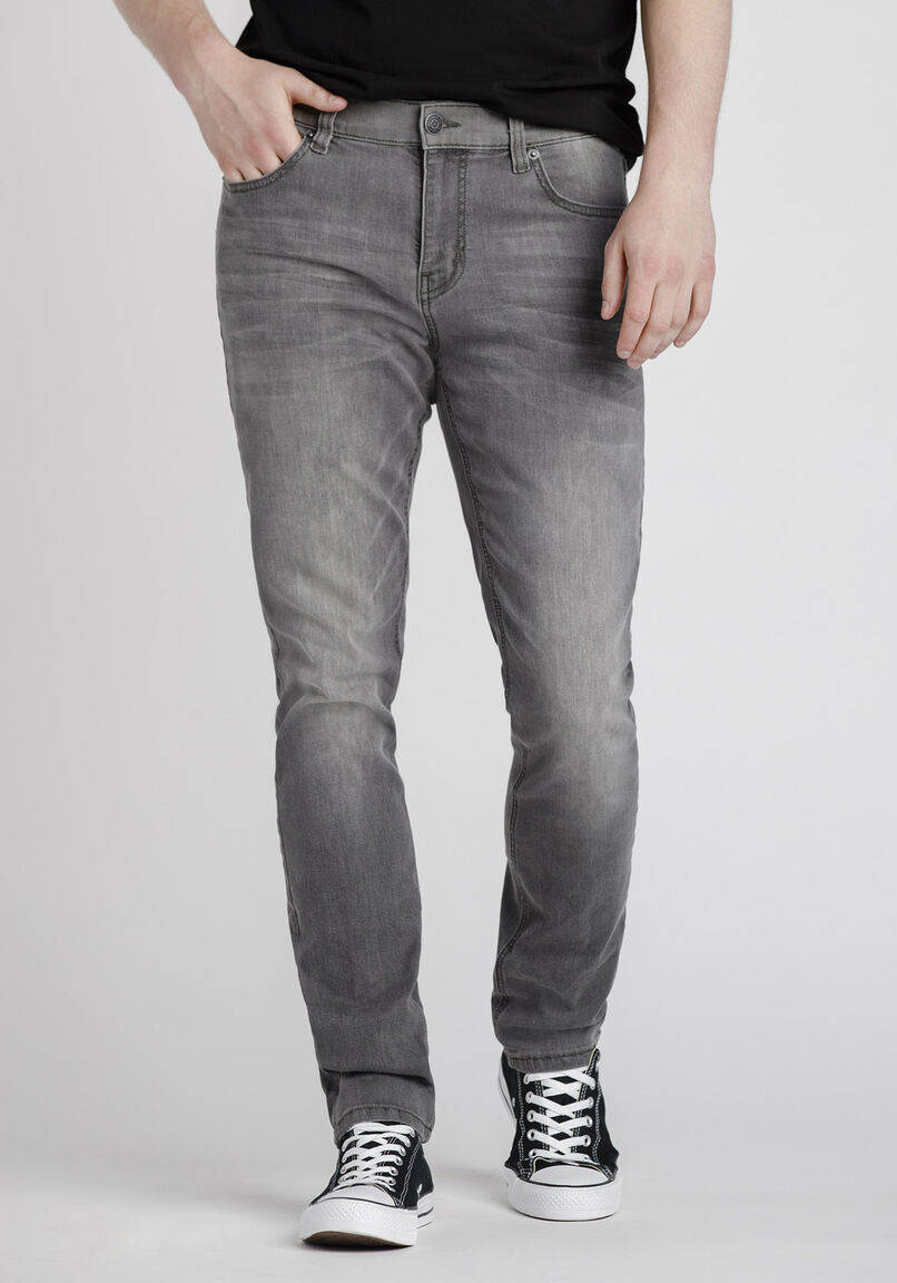Men's Stone Grey Skinny Jeans Warehouse One - Main Image