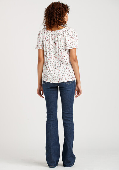 Women's Ditsy Floral Peasant Top Image 3