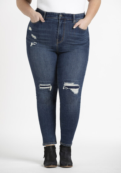 Women's Plus Rip & Repair High Rise Skinny Jeans Image 1