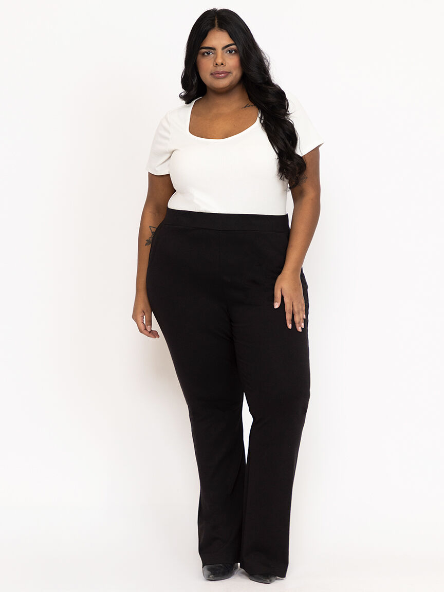 Women's  Black Pull-on Ponte Boot Cut Pant