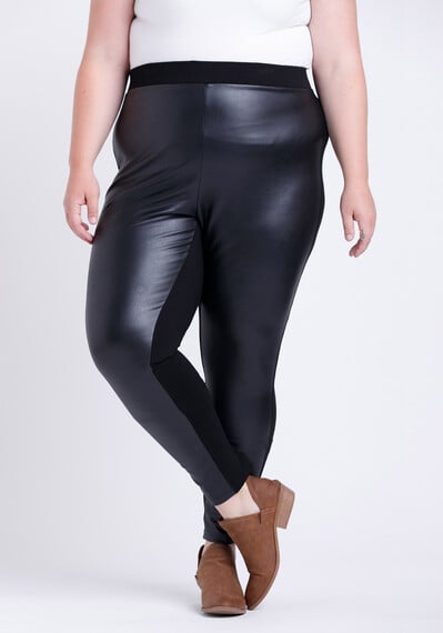 Women's Faux Leather Pull-on Ponte Legging Women's Faux Leather Pull-on Ponte Legging Image 4