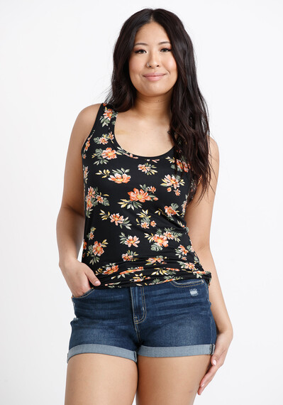 Women's Tropical Side Ruched Tank Image 1