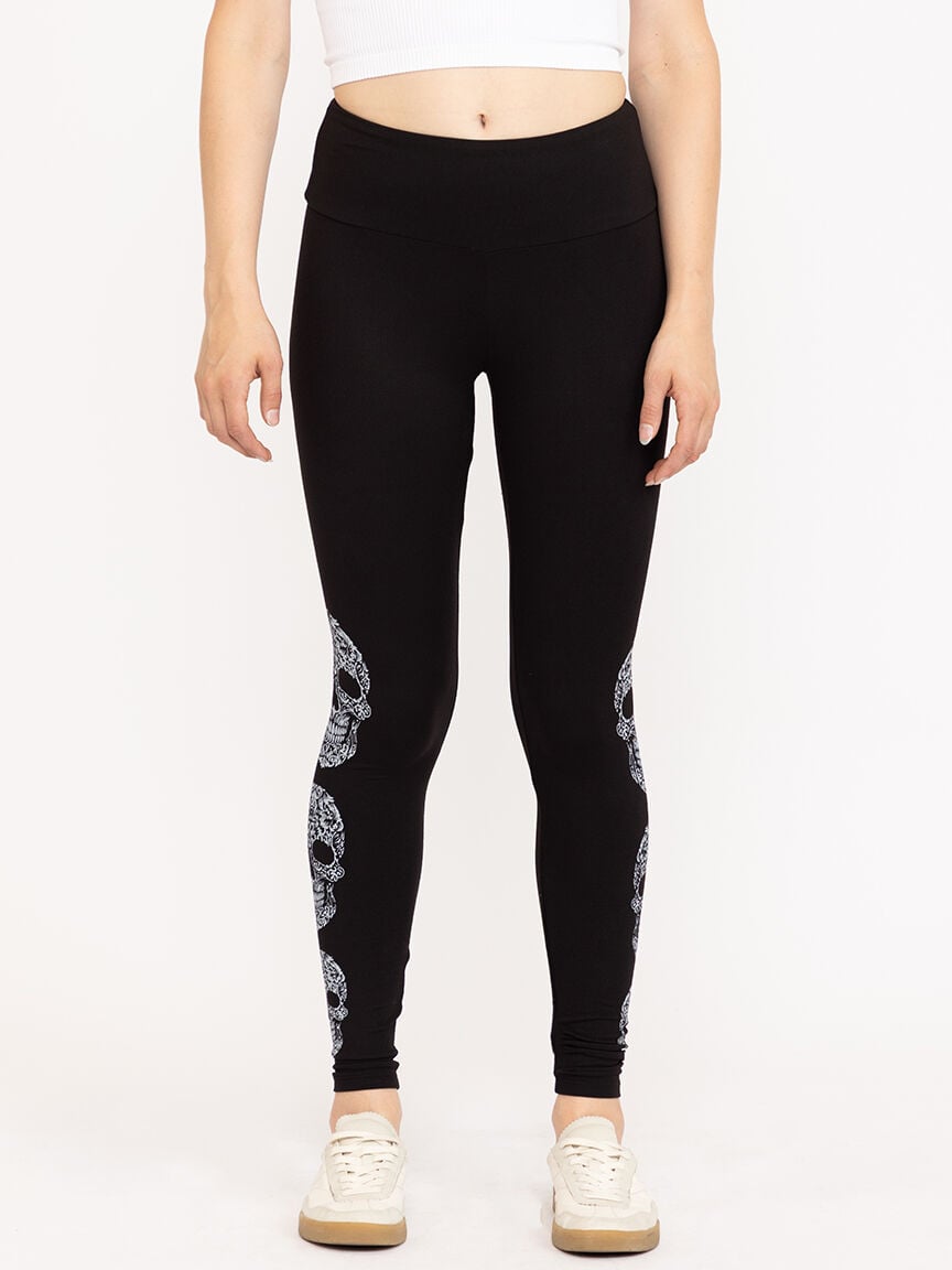 Women's Rhinestone Skull Legging