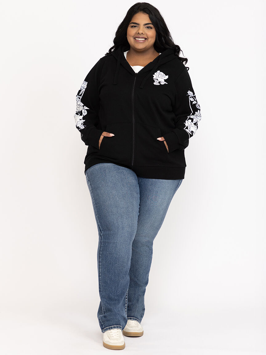 Women's Rose Zip Hoodie