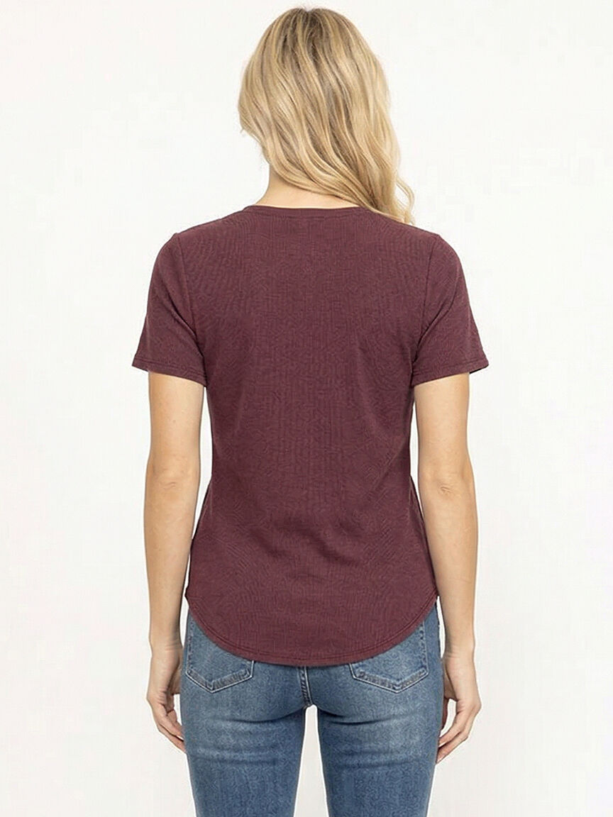 Women's Washed Rib Henley Tee