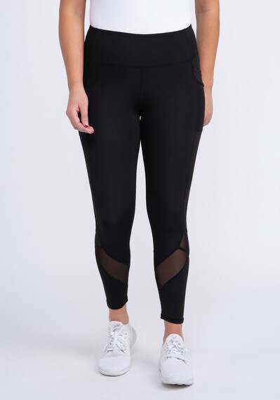 Women's Active Crop Legging With Mesh Women's Active Crop Legging With Mesh Image 1